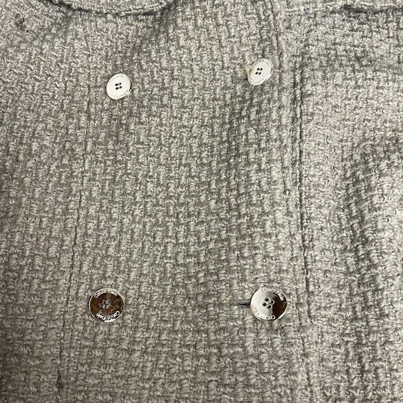 Calvin Klein Wool Blend Textured Double Breasted Pea Coat Brown Tan Sz 3X Belt - Picture 4 of 8